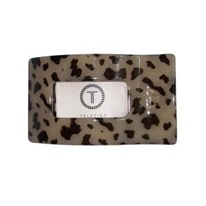 TELETIES Blonde Tortoise Flat Hair Clip Small Rectangle Style